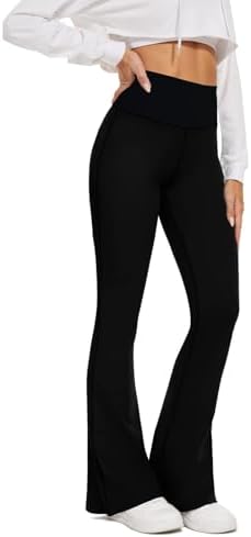 JIEHUA Pantalones Acampanados Mujer,Pantalones de Yoga con Control de Abdomen,Acampanados,Cintura Alta, Opacos,para Correr,Yoga,Pilates