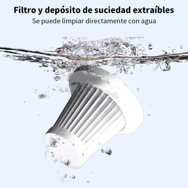 Aspiradora De Mano De Alta Potencia 5500PA Aspirador De Coche Portátil Aspiradora Inalámbrica Recargable Con Filtros Lavables y Desmontables 2 Cabezal del Cepillo y Boquilla Para Hogar Oficina(Negro)