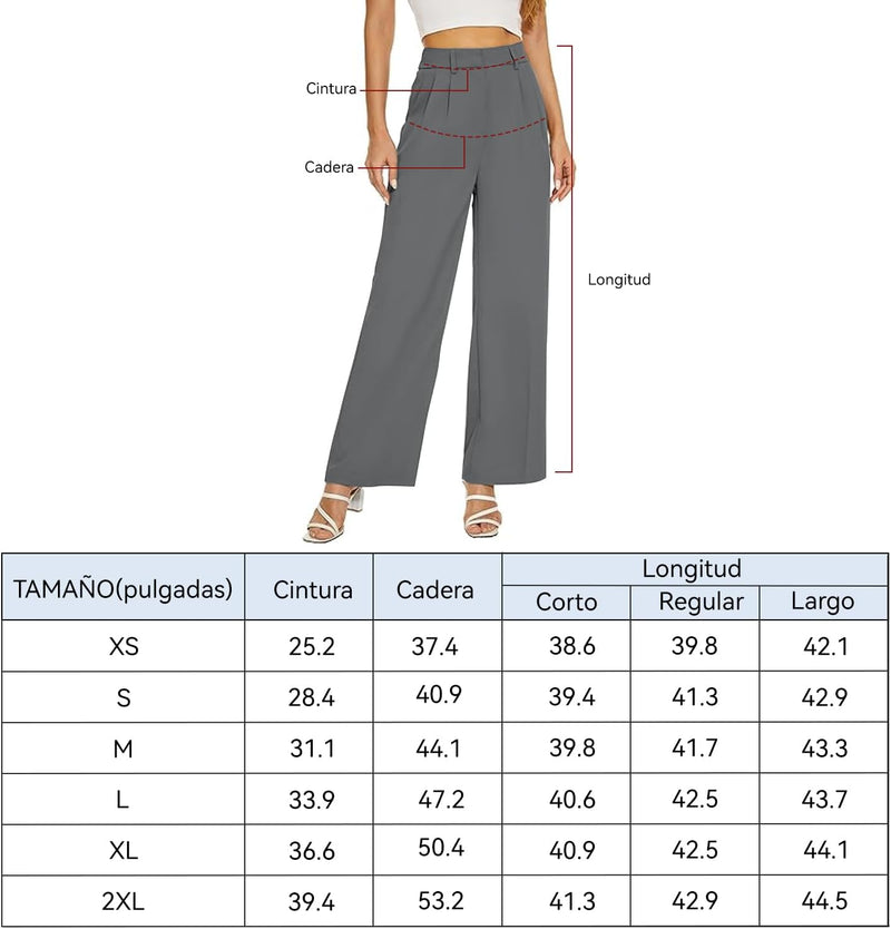 Pantalones Anchos para Mujer, Pantalones De Cintura Alta, Pantalones De Playa Sueltos E Informales con Bolsillos