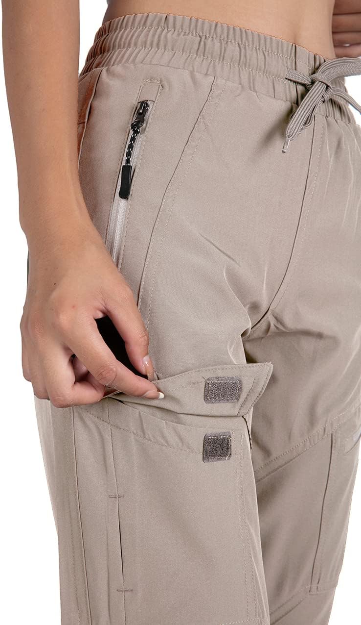 Abangoo Pantalones de senderismo para mujer, ligeros, de secado rápido, resistentes al agua