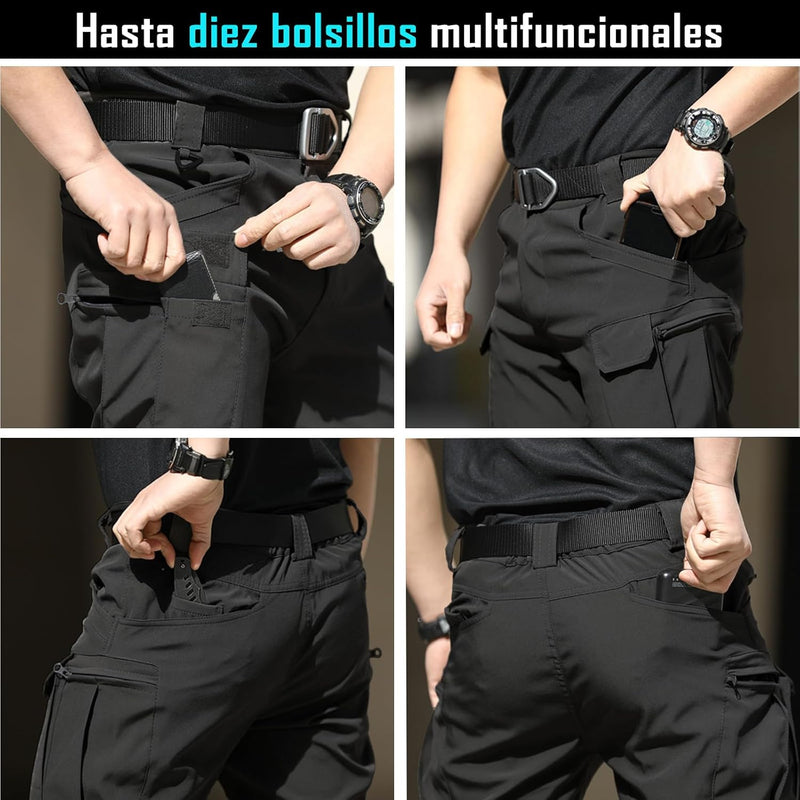 Pantalones de Asalto tácticos para Hombre, Pantalones de Trabajo tácticos Militares para Hombre, Antidesgarro，Impermeable，para Trabajo, Senderism