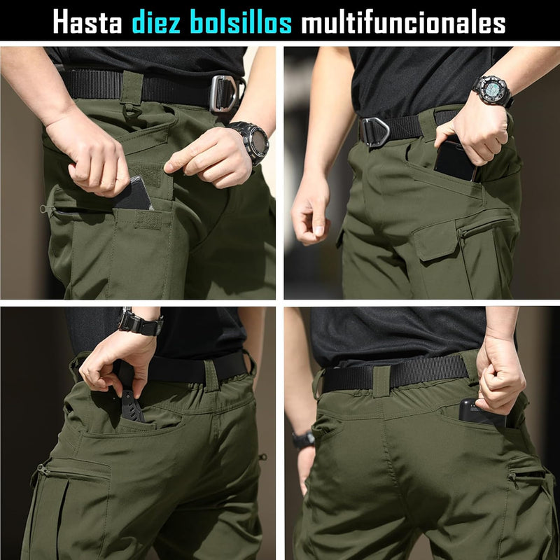 Pantalones de Asalto tácticos para Hombre, Pantalones de Trabajo tácticos Militares para Hombre, Antidesgarro，Impermeable，para Trabajo, Senderism