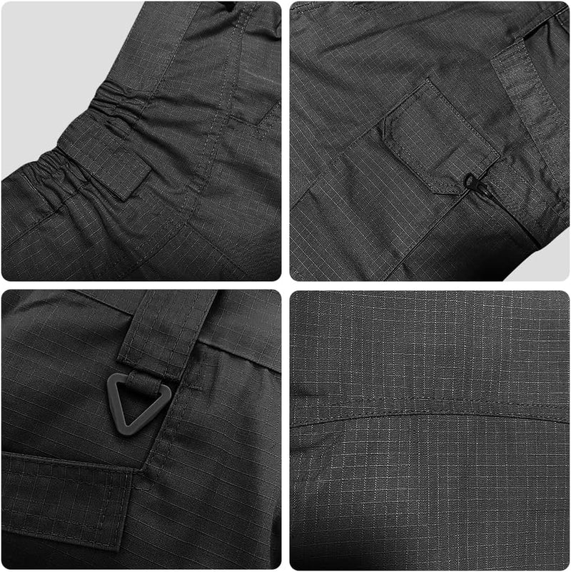 RELAAX IN Pantalónes Tácticos para Hombre, Pantalónes Cargo Hombre Impermeable Pantalones de Trabajo para Hombre Múltiples Bolsillos con Cierre Elásticos Ajuste Relajado