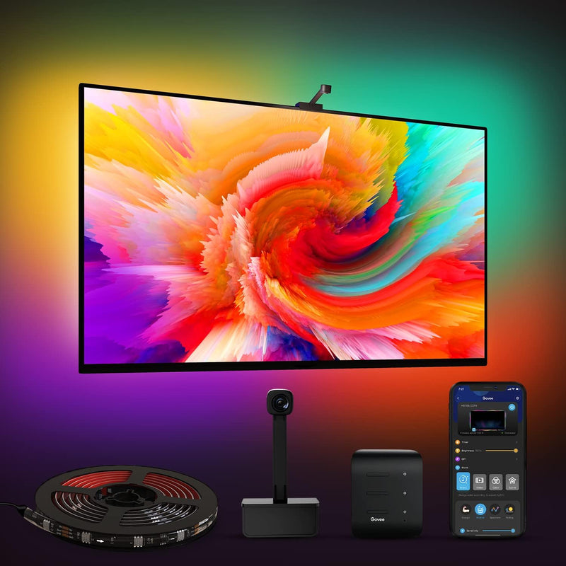 Govee Envisual TV Luz LED con Cámara, RGBIC DreamView Tira de Luces LED Alexa, WiFi Gaming TV Backlights Funciona con Alexa y Google Assistant