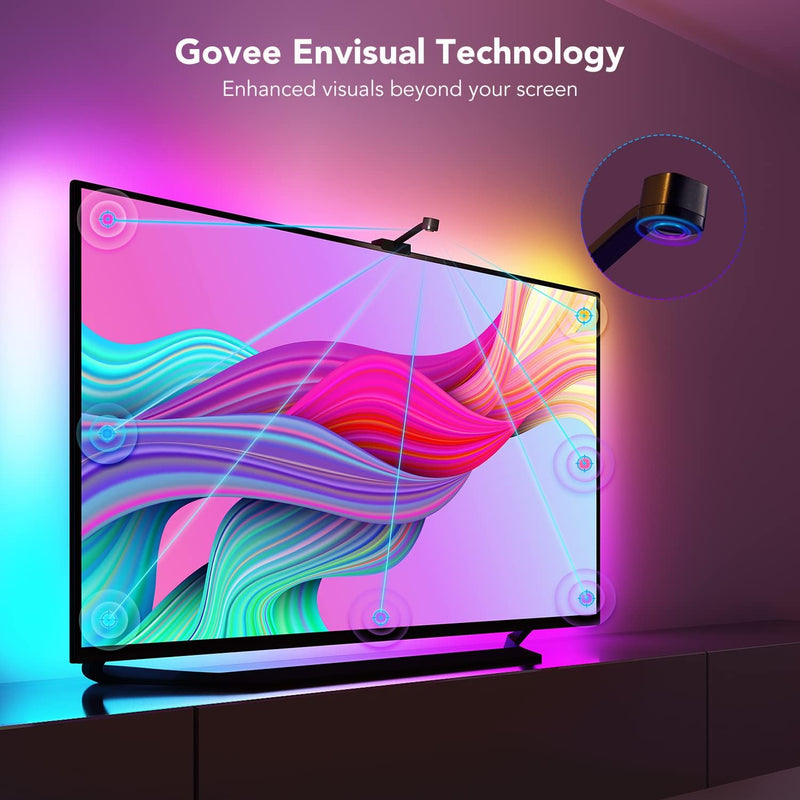 Govee Envisual TV Luz LED con Cámara, RGBIC DreamView Tira de Luces LED Alexa, WiFi Gaming TV Backlights Funciona con Alexa y Google Assistant